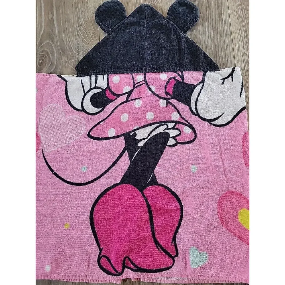 Disney Minnie Mouse Hooded Towel for Baby Or Toddler Beach Or Home Hand Pockets